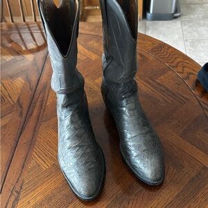 Lucchese Gray Gator Belly Boots.